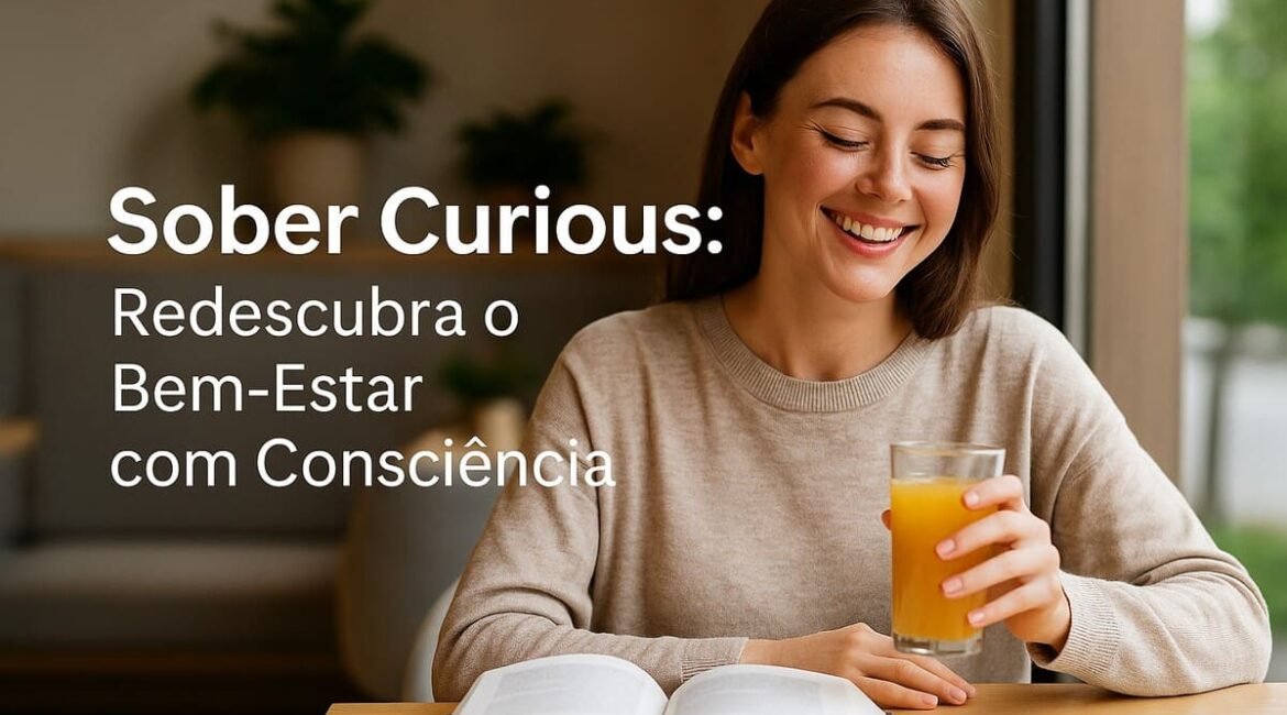 Mulher sorrindo com tranquilidade ao ar livre, simbolizando bem-estar e clareza mental ao reduzir o consumo de álcool
